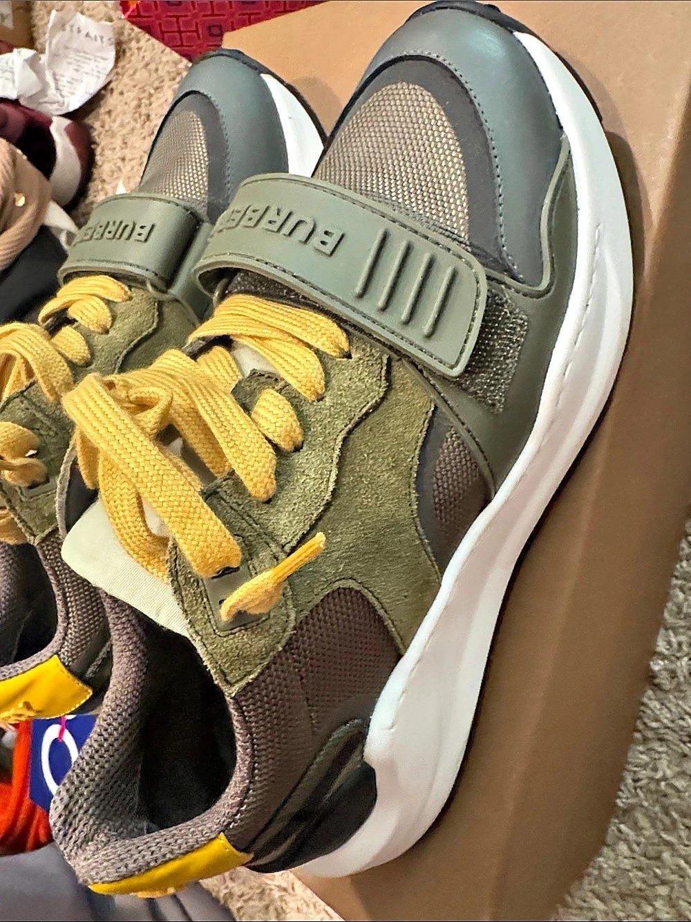 Burberry Ramsey Sneakers Plaid Green & Yellow women’s